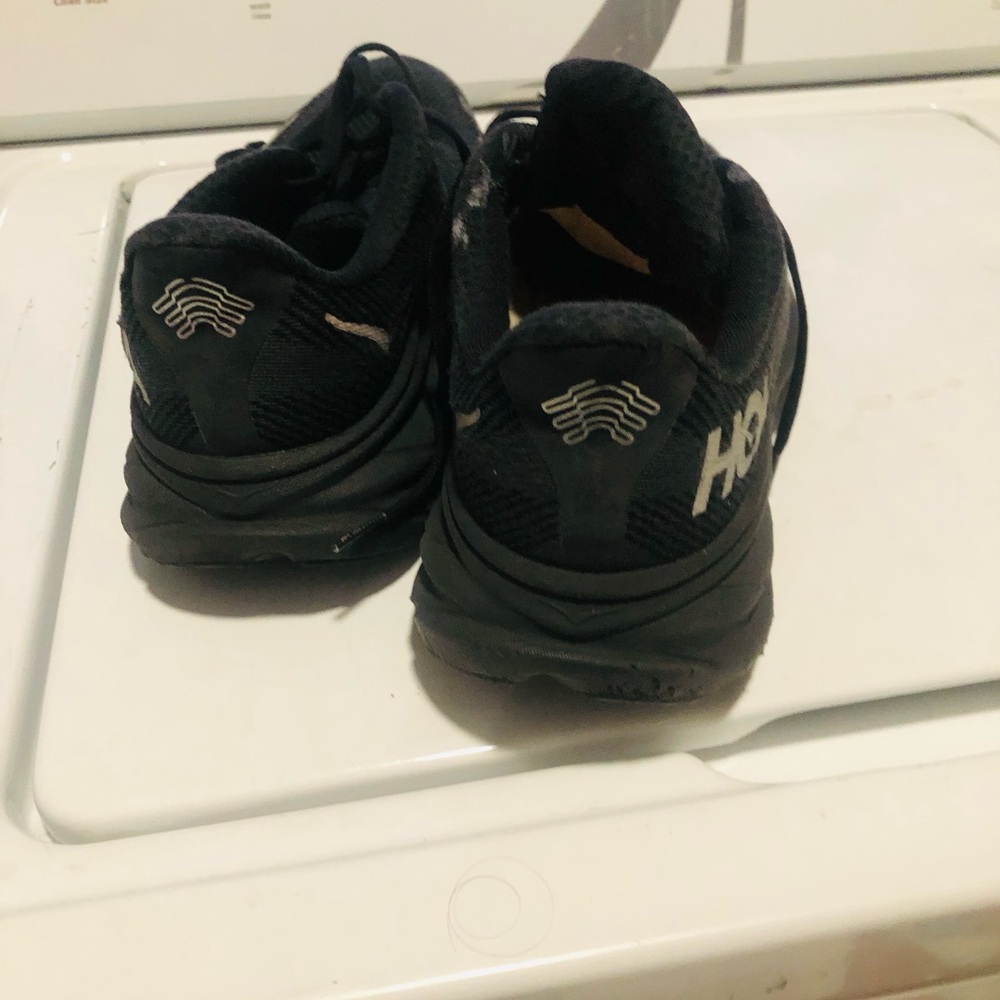 Hoka Black Athletic Running Shoes with Silver Logo - Picture 5 of 6